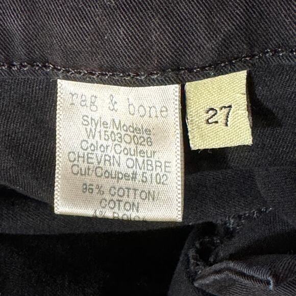 Rag & Bone SZ 27 Jeggings Jeans Chevron Ombre Stretch Low-Rise Pockets Zip Black - Picture 11 of 11